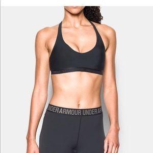 Under Armour Low Strappy Sports Bra GREY/BLACK